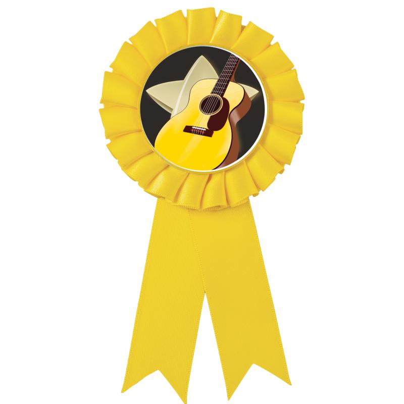 YELLOW MYLAR ROSETTES