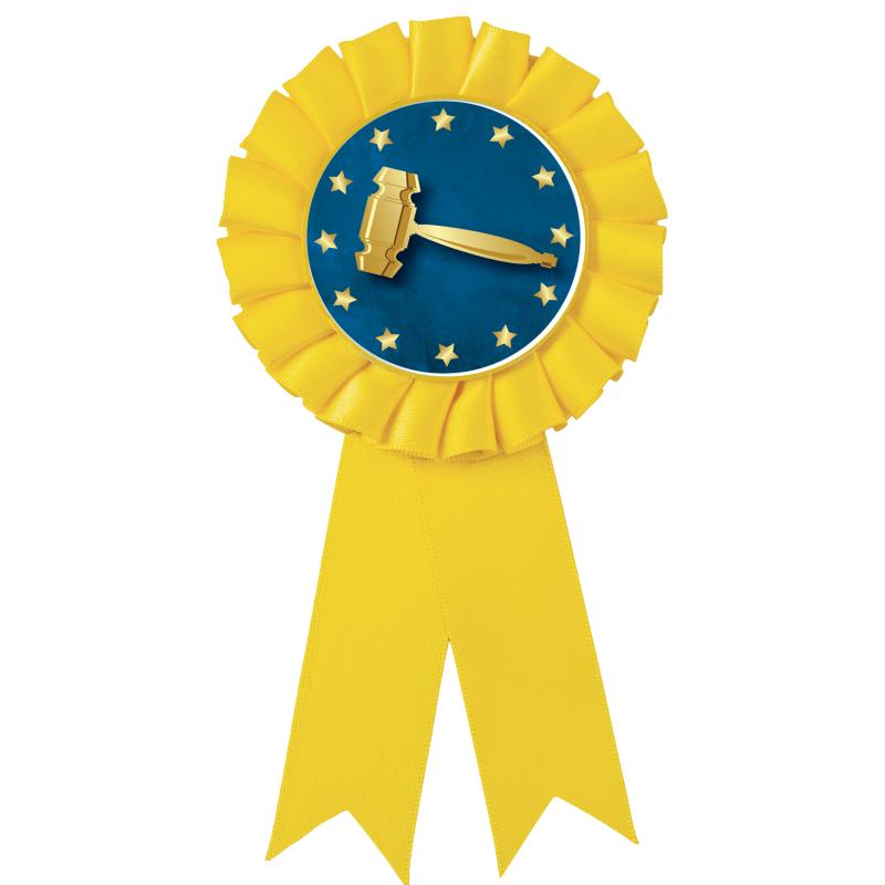 YELLOW MYLAR ROSETTES