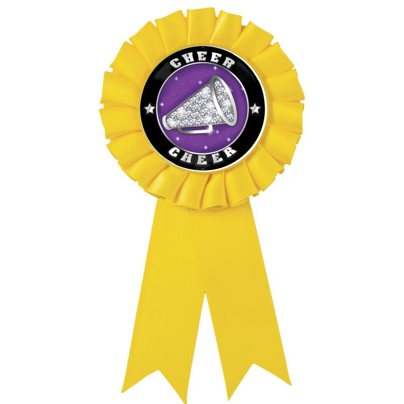 YELLOW MYLAR ROSETTES