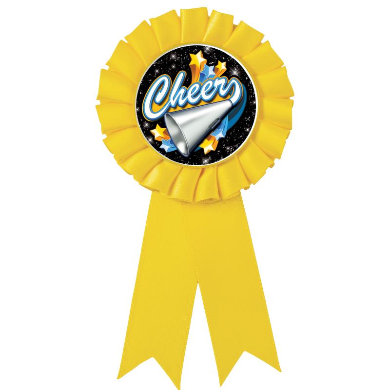 YELLOW MYLAR ROSETTES