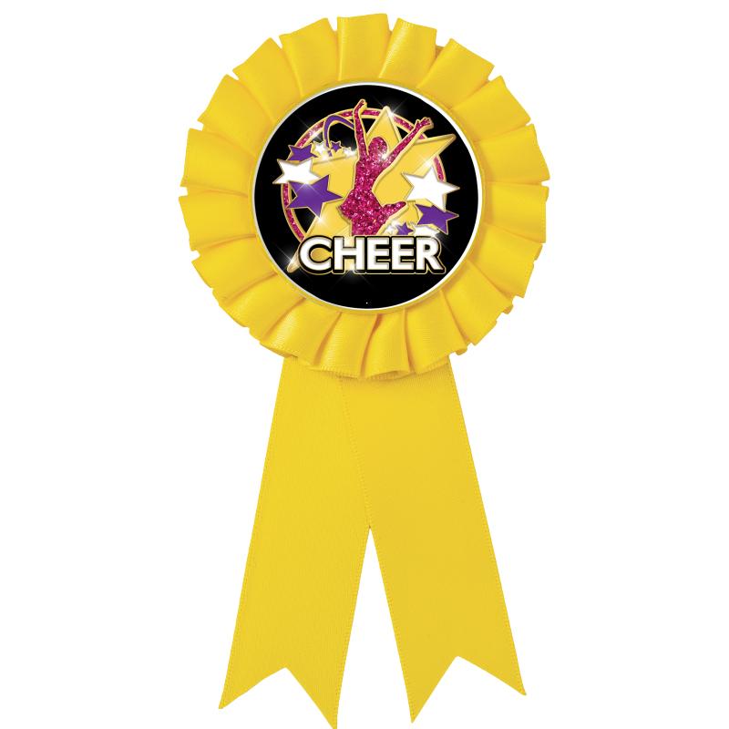 YELLOW MYLAR ROSETTES