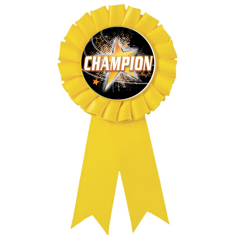 YELLOW MYLAR ROSETTES