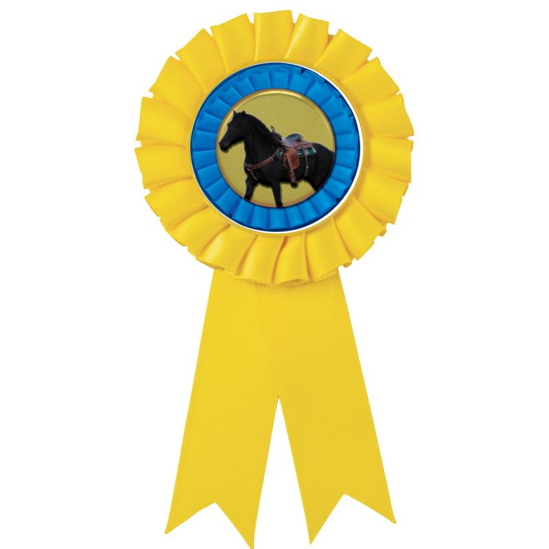 YELLOW MYLAR ROSETTES