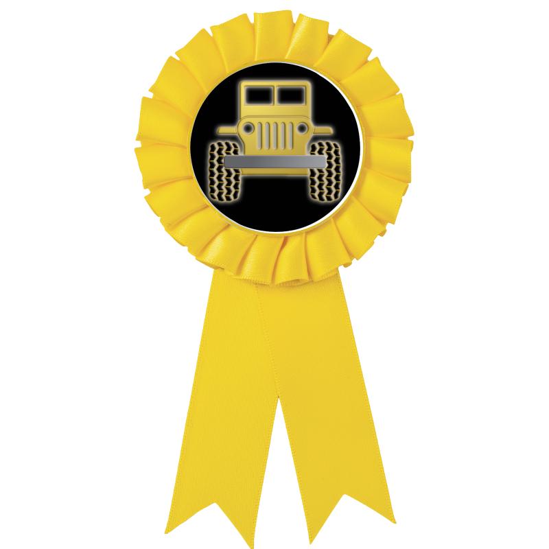 YELLOW MYLAR ROSETTES