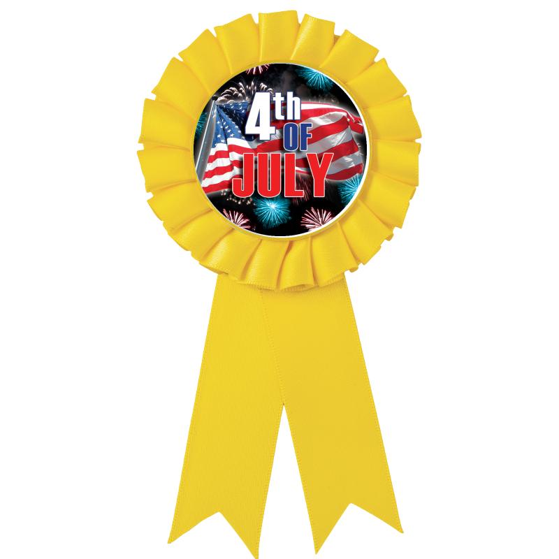 YELLOW MYLAR ROSETTES