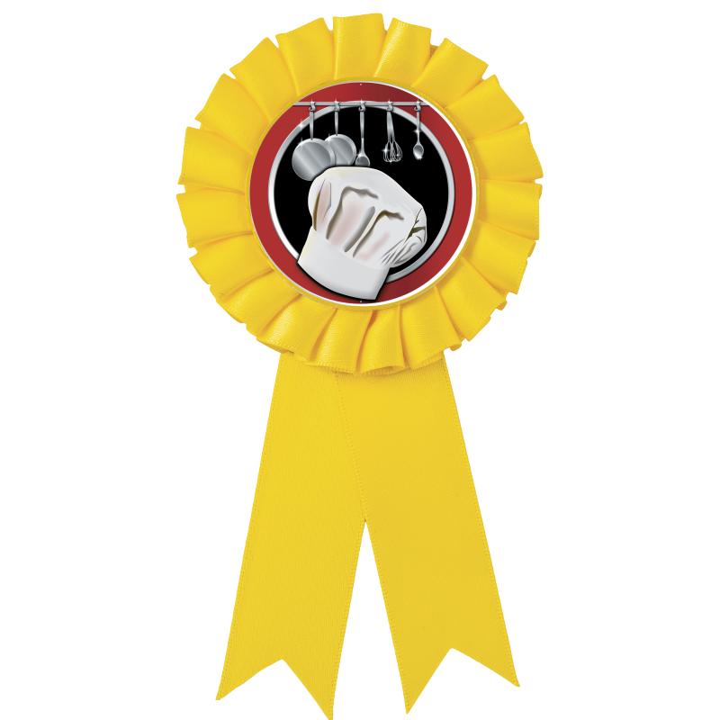 YELLOW MYLAR ROSETTES