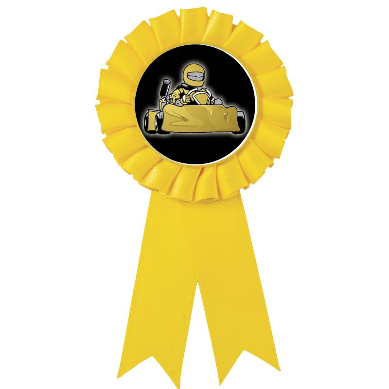 YELLOW MYLAR ROSETTES