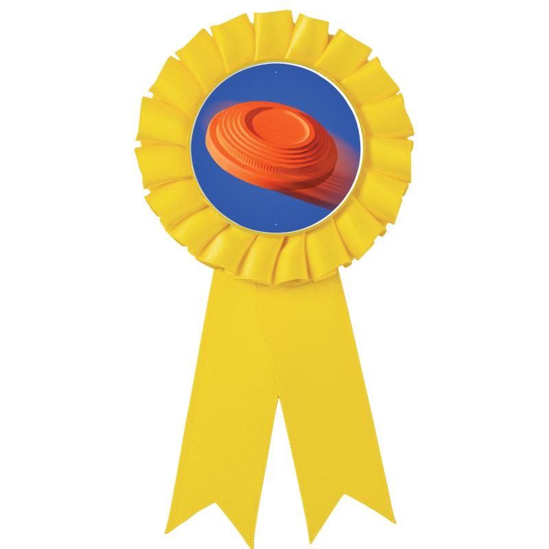 YELLOW MYLAR ROSETTES