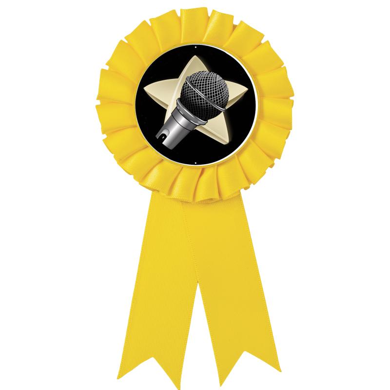 YELLOW MYLAR ROSETTES