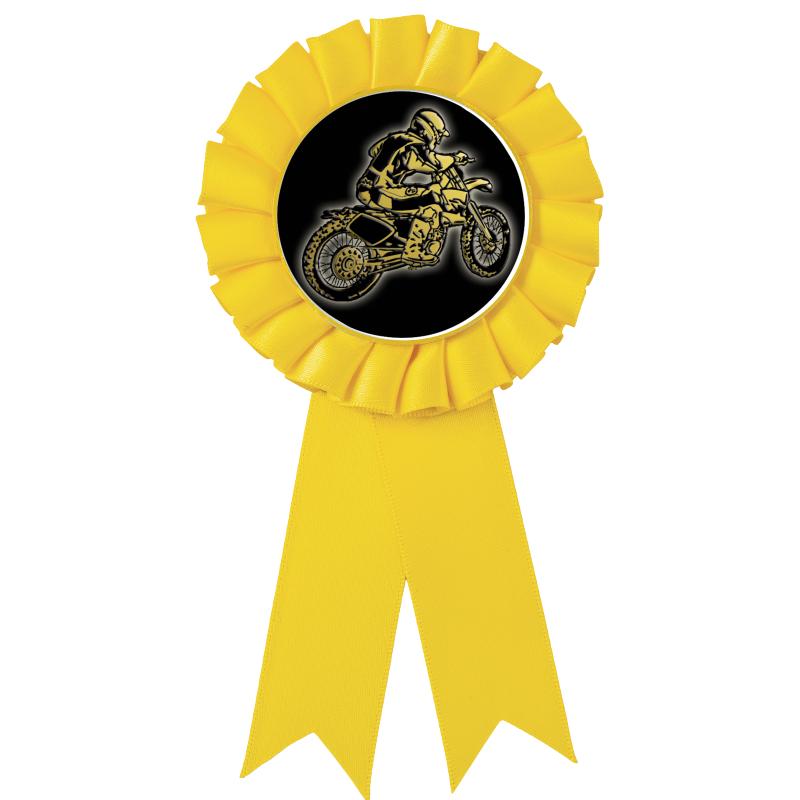 YELLOW MYLAR ROSETTES