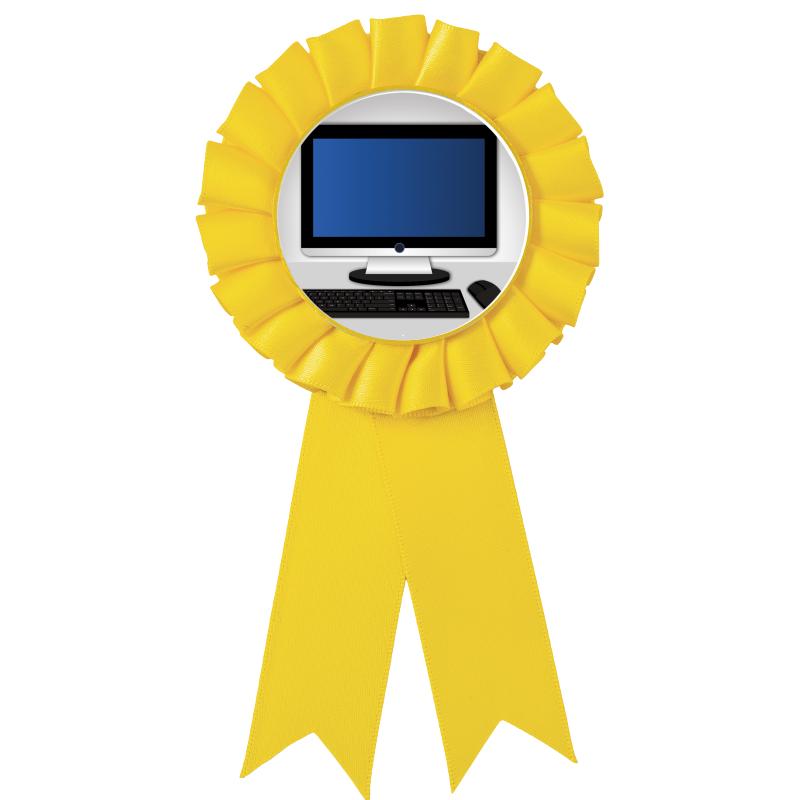 YELLOW MYLAR ROSETTES