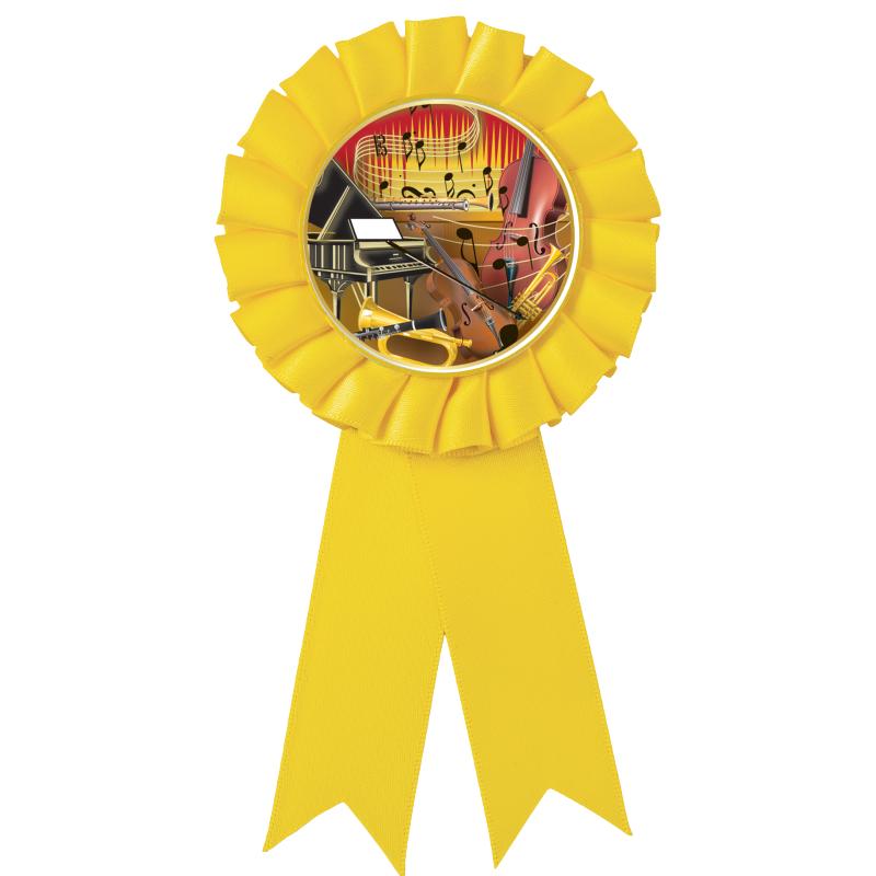 YELLOW MYLAR ROSETTES