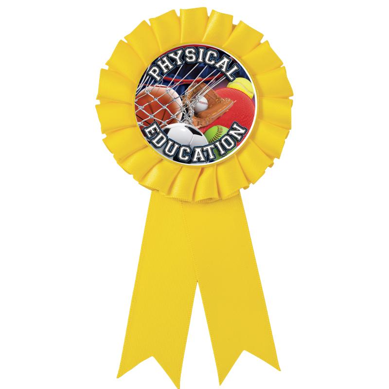 YELLOW MYLAR ROSETTES