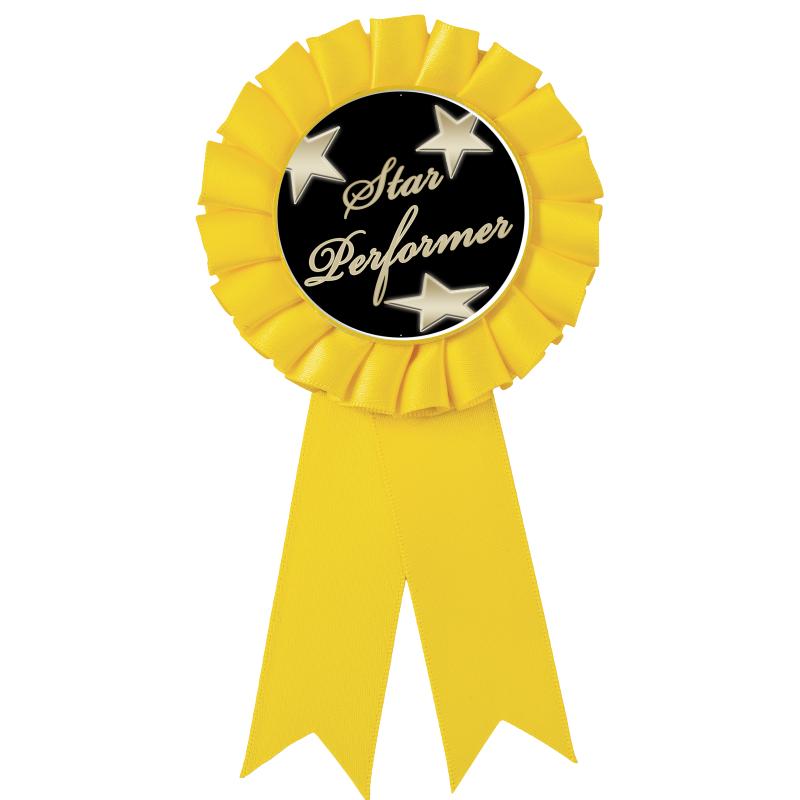 YELLOW MYLAR ROSETTES