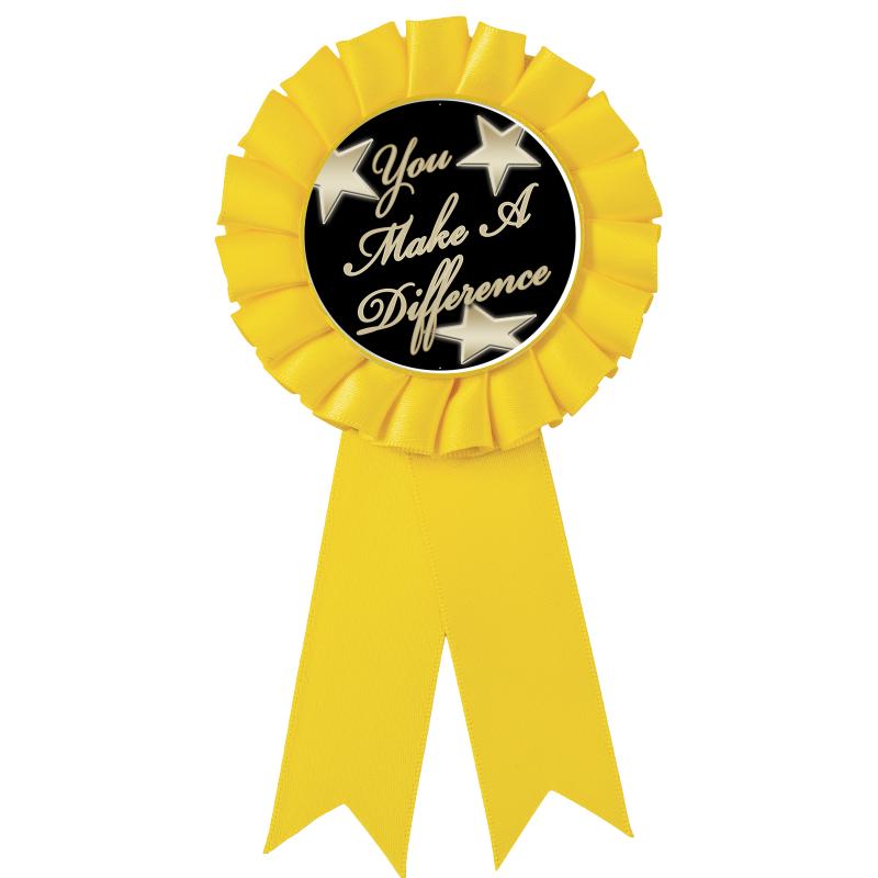 YELLOW MYLAR ROSETTES