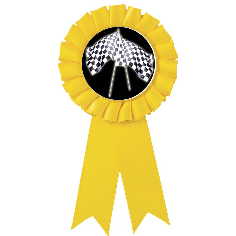 YELLOW MYLAR ROSETTES