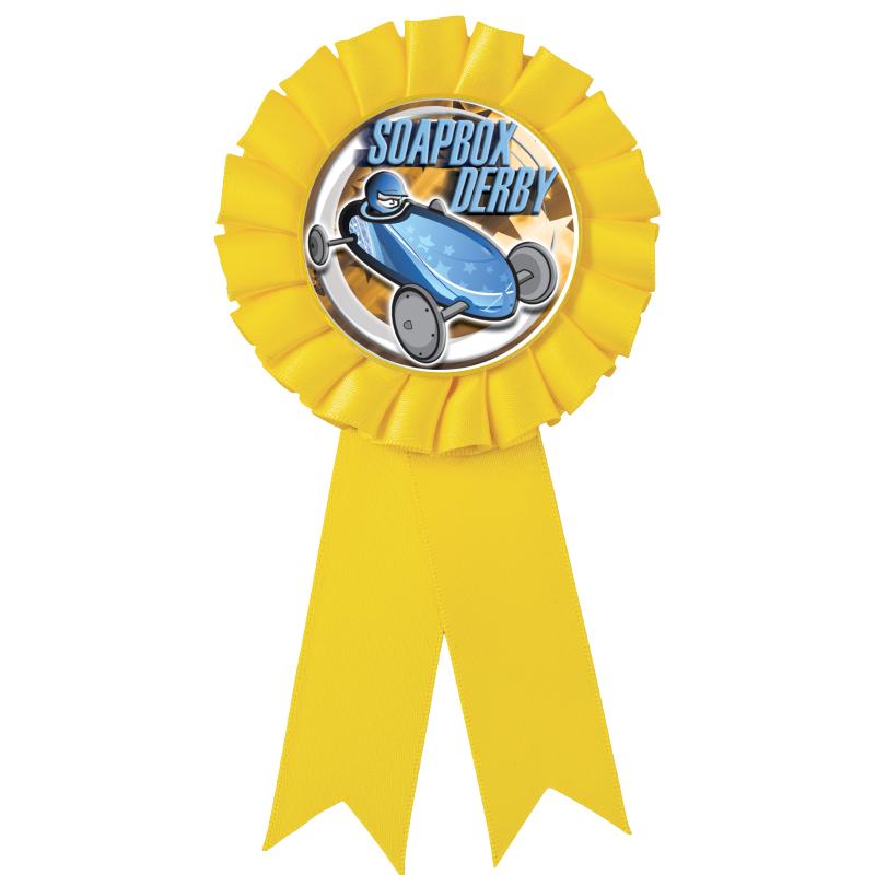 YELLOW MYLAR ROSETTES