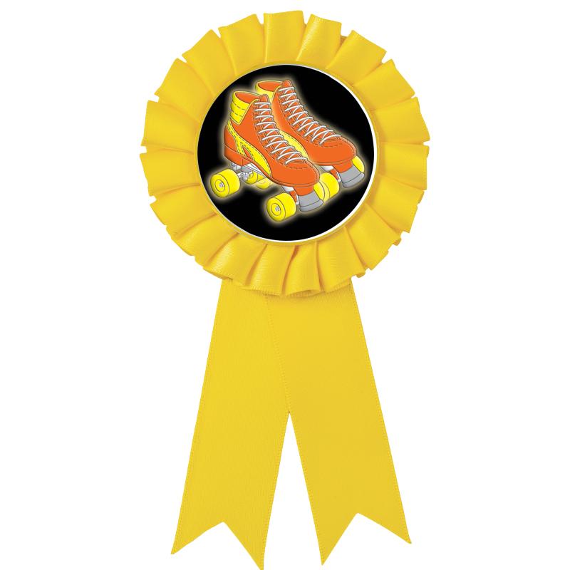 YELLOW MYLAR ROSETTES