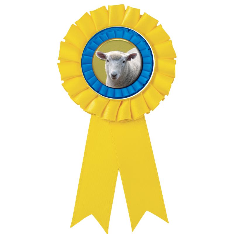 YELLOW MYLAR ROSETTES