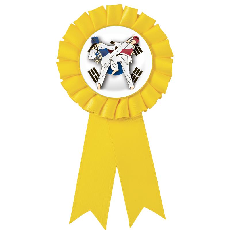 YELLOW MYLAR ROSETTES