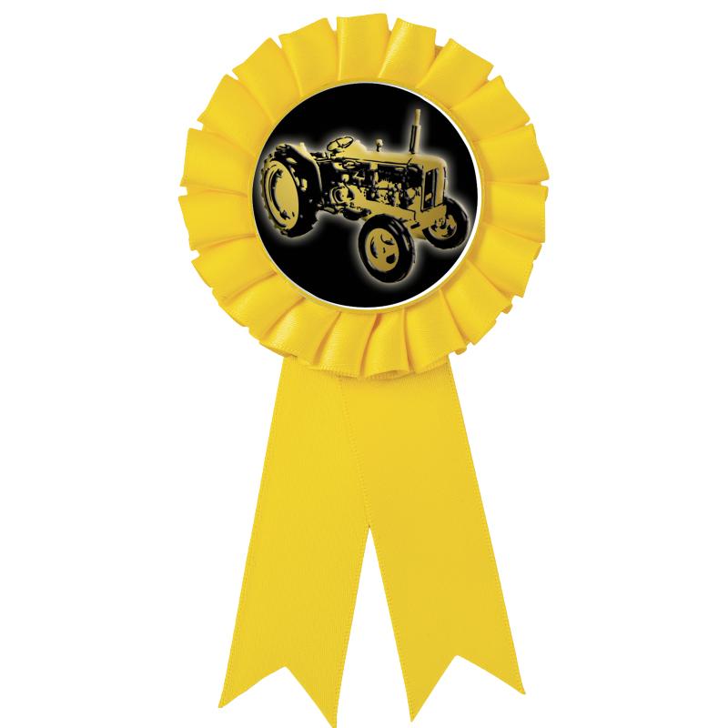 YELLOW MYLAR ROSETTES