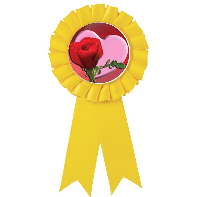 YELLOW MYLAR ROSETTES