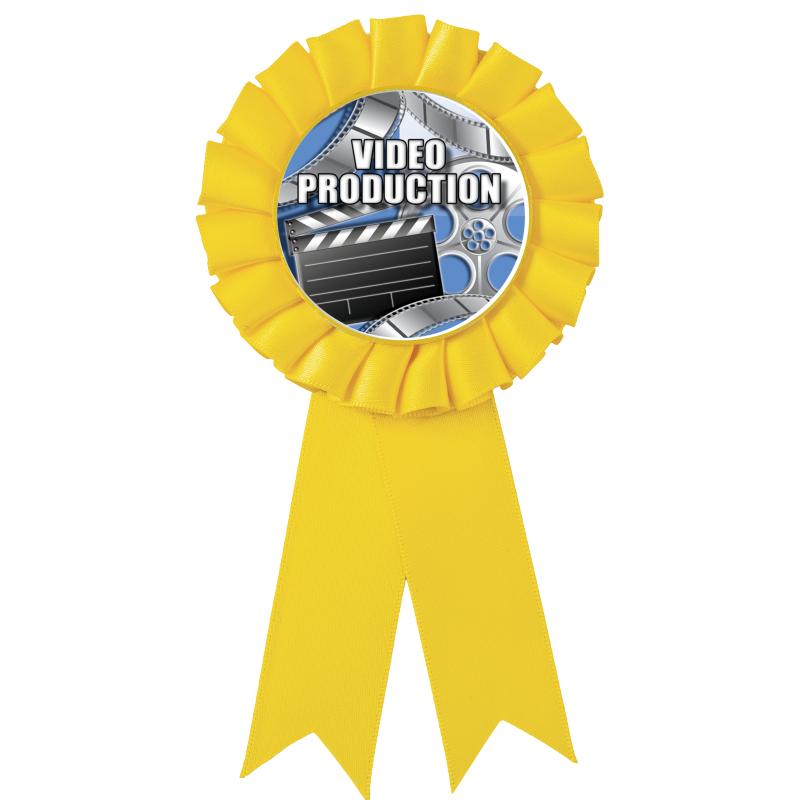 YELLOW MYLAR ROSETTES