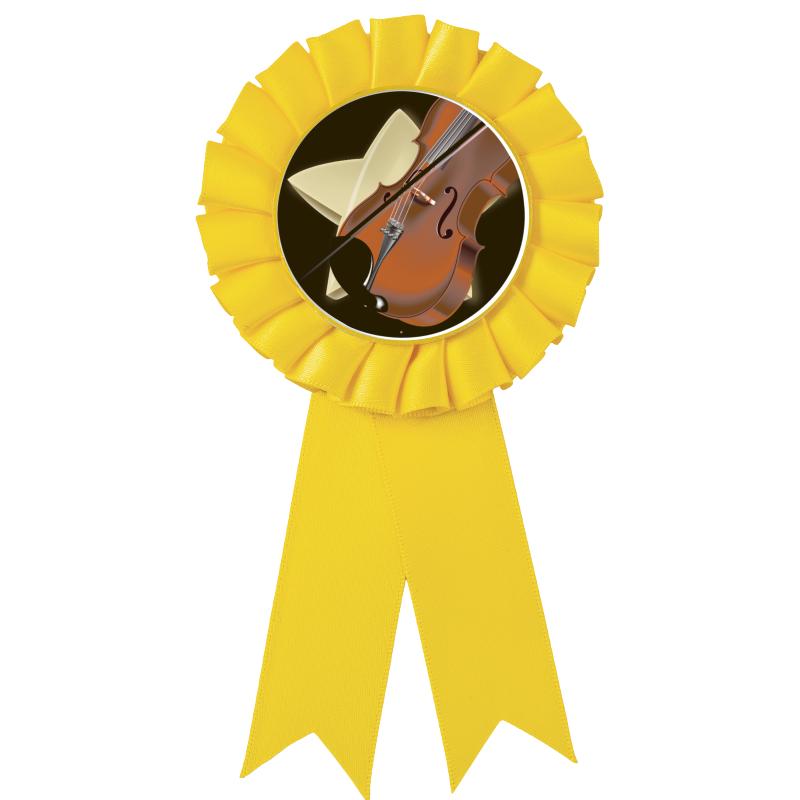 YELLOW MYLAR ROSETTES