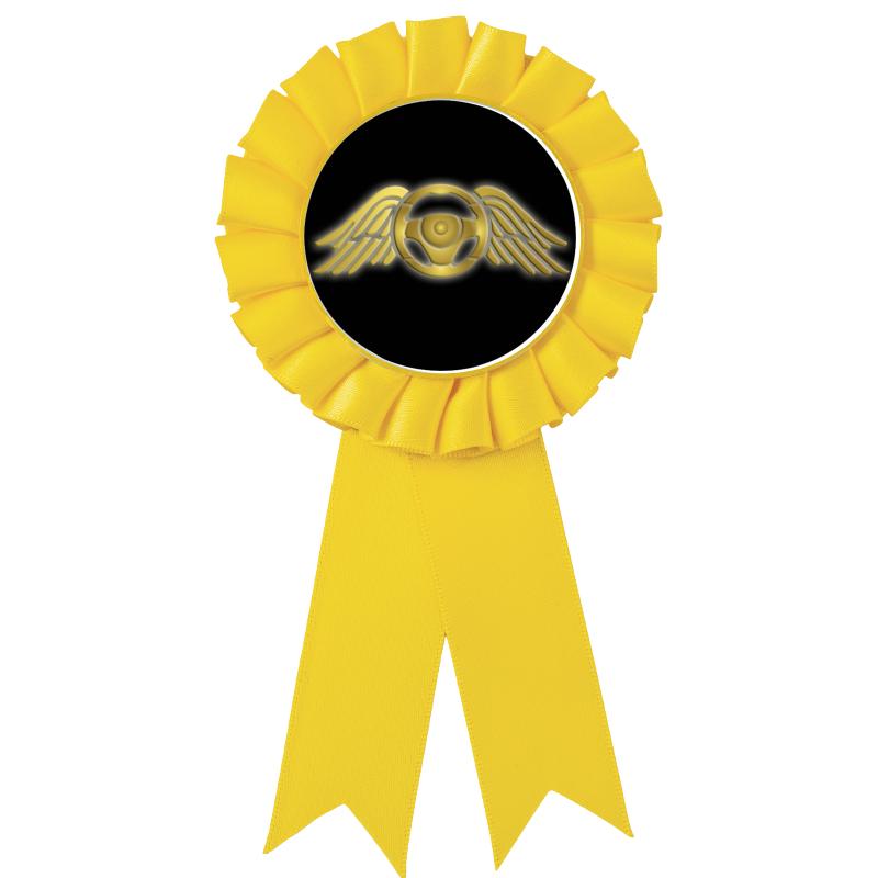 YELLOW MYLAR ROSETTES