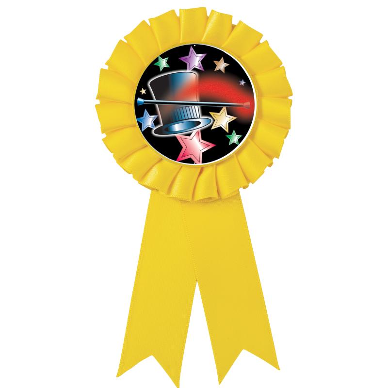 YELLOW MYLAR ROSETTES