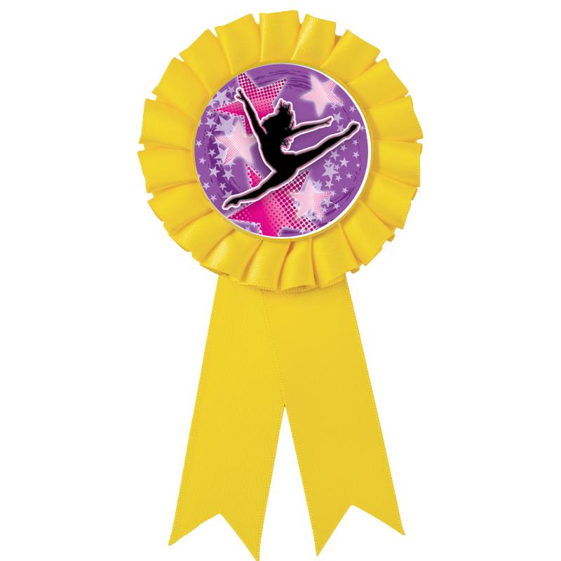 YELLOW MYLAR ROSETTES