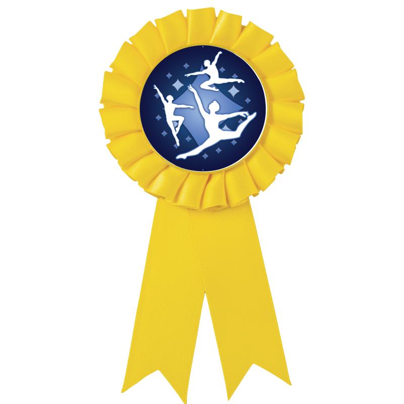 YELLOW MYLAR ROSETTES