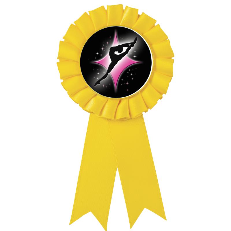 YELLOW MYLAR ROSETTES