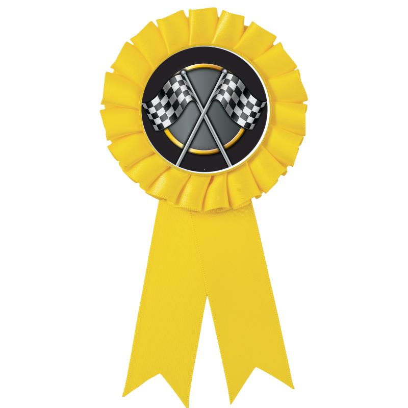 YELLOW MYLAR ROSETTES