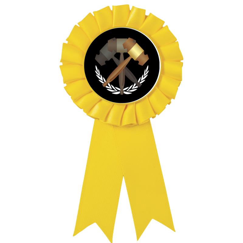 YELLOW MYLAR ROSETTES