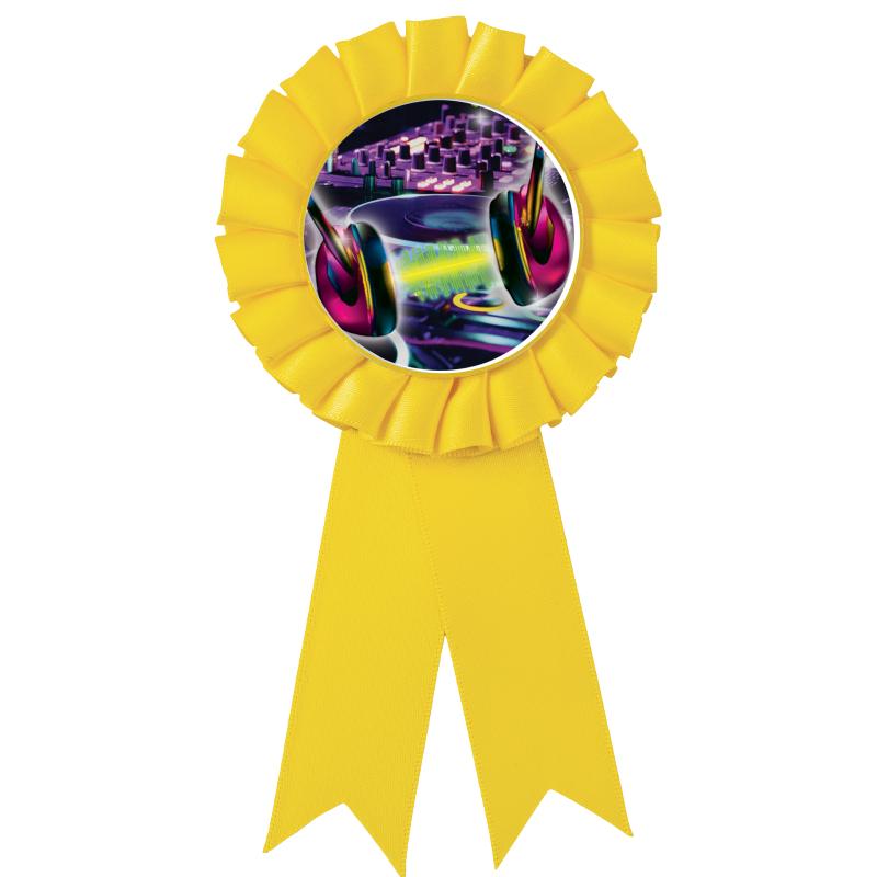 YELLOW MYLAR ROSETTES