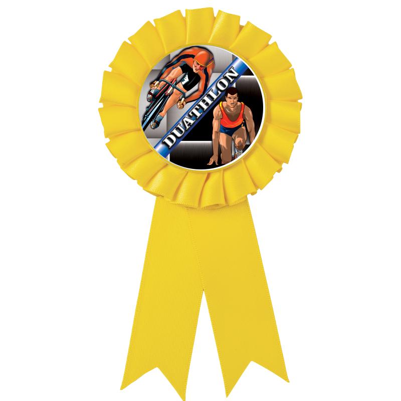 YELLOW MYLAR ROSETTES