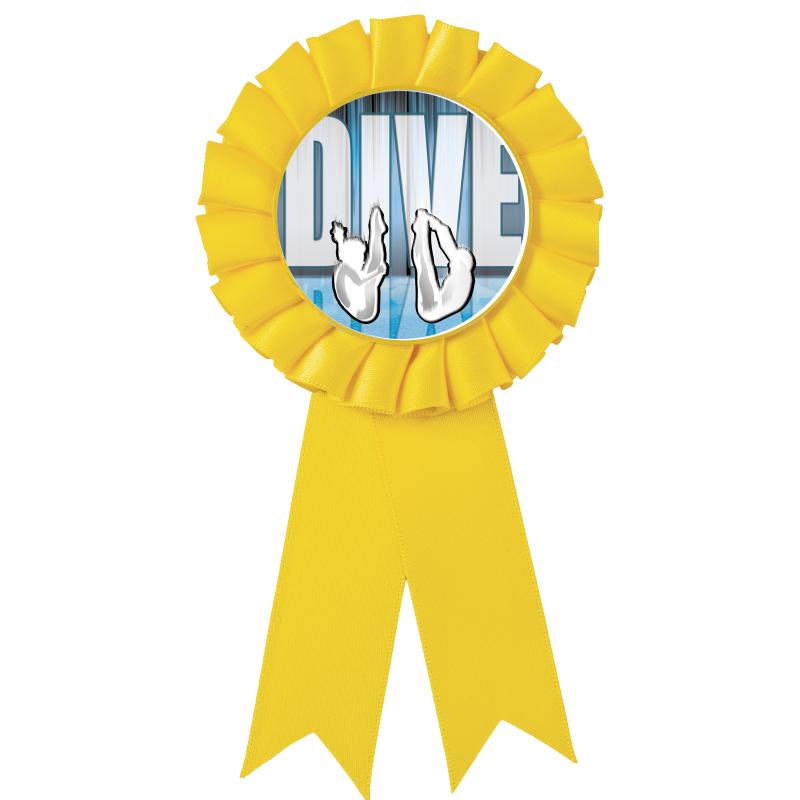 YELLOW MYLAR ROSETTES