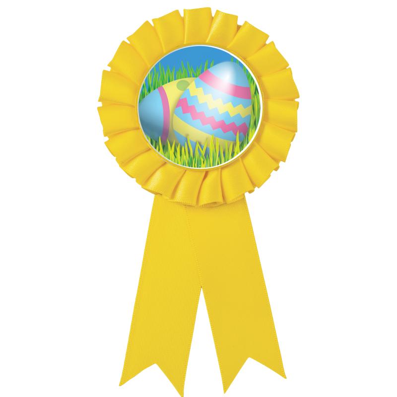 YELLOW MYLAR ROSETTES