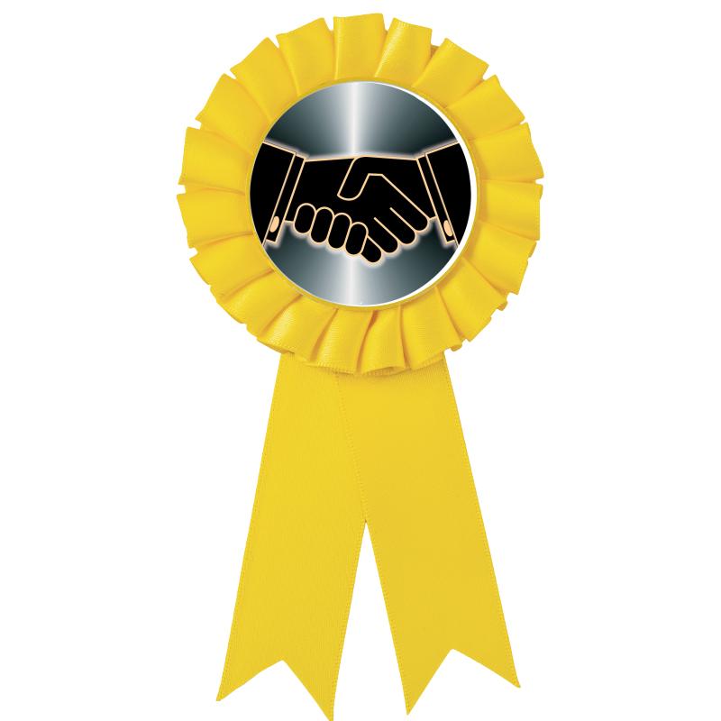 YELLOW MYLAR ROSETTES