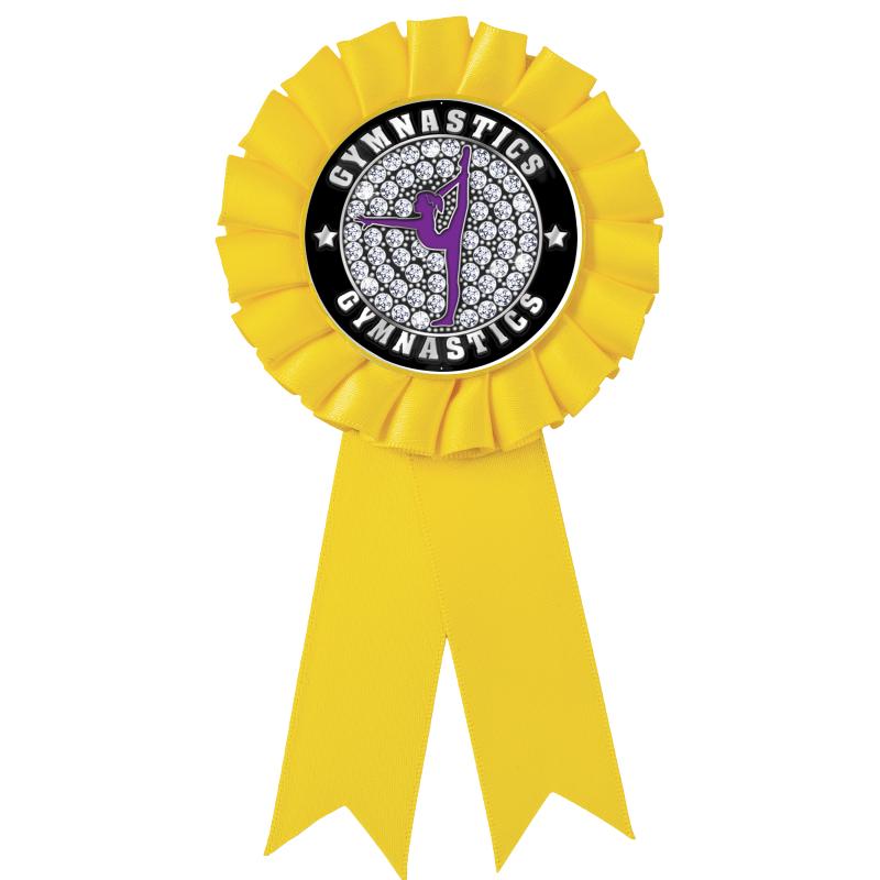 YELLOW MYLAR ROSETTES