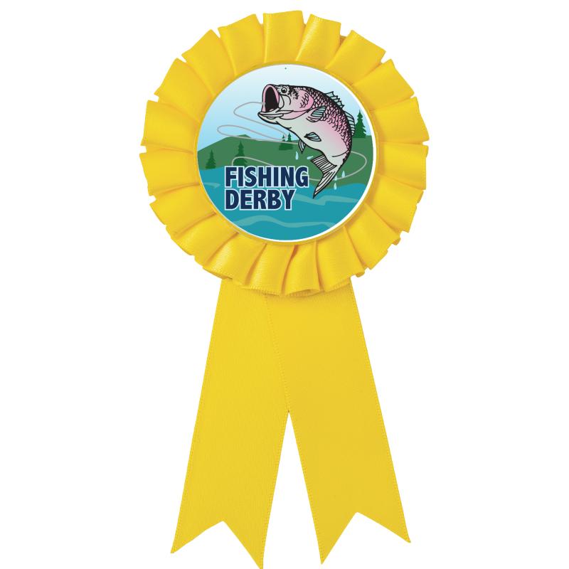 YELLOW MYLAR ROSETTES