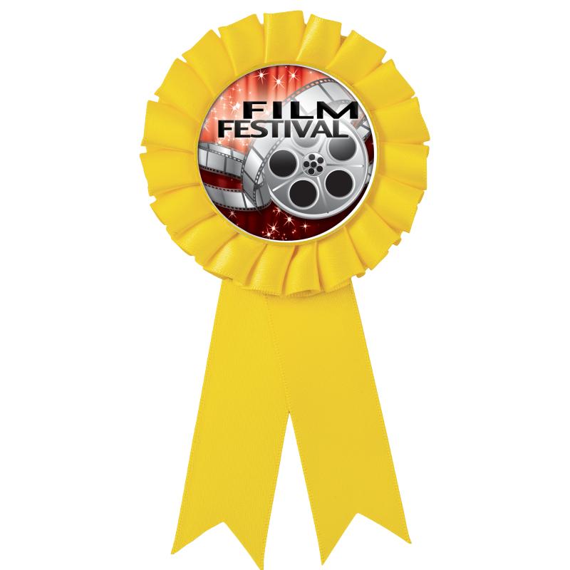 YELLOW MYLAR ROSETTES