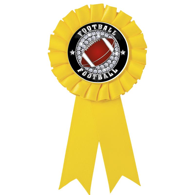 YELLOW MYLAR ROSETTES