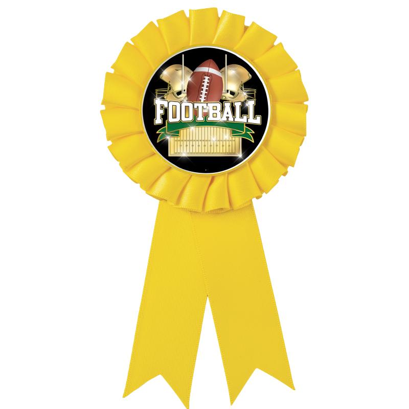 YELLOW MYLAR ROSETTES