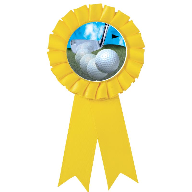 YELLOW MYLAR ROSETTES
