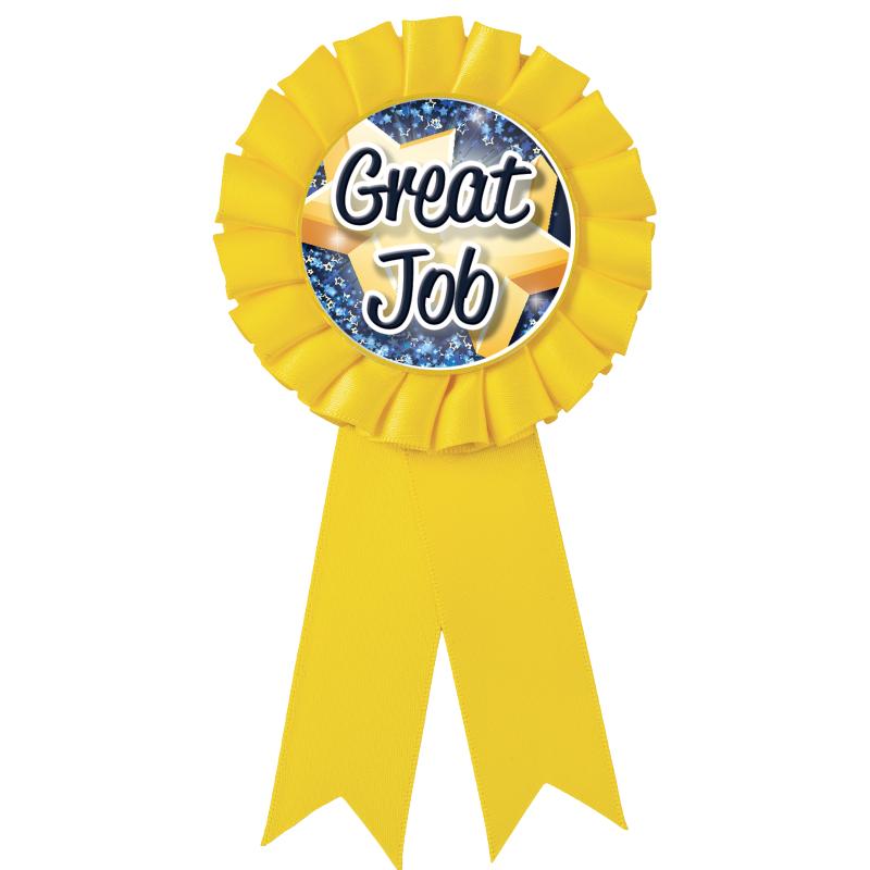 YELLOW MYLAR ROSETTES