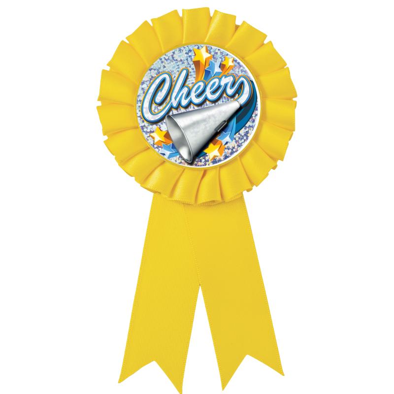 YELLOW MYLAR ROSETTES