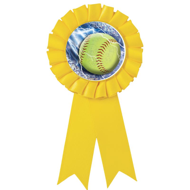 YELLOW MYLAR ROSETTES