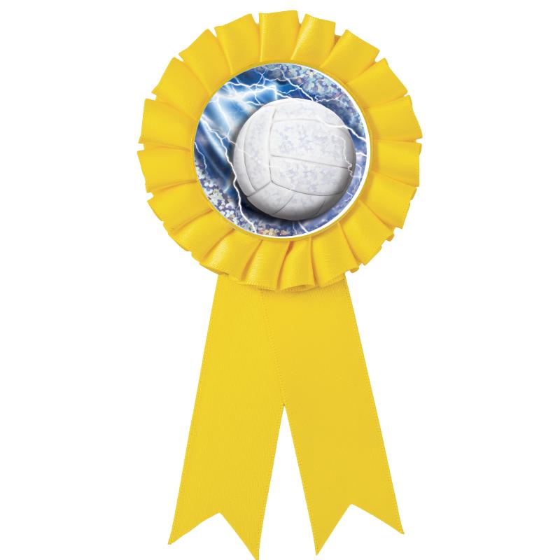 YELLOW MYLAR ROSETTES